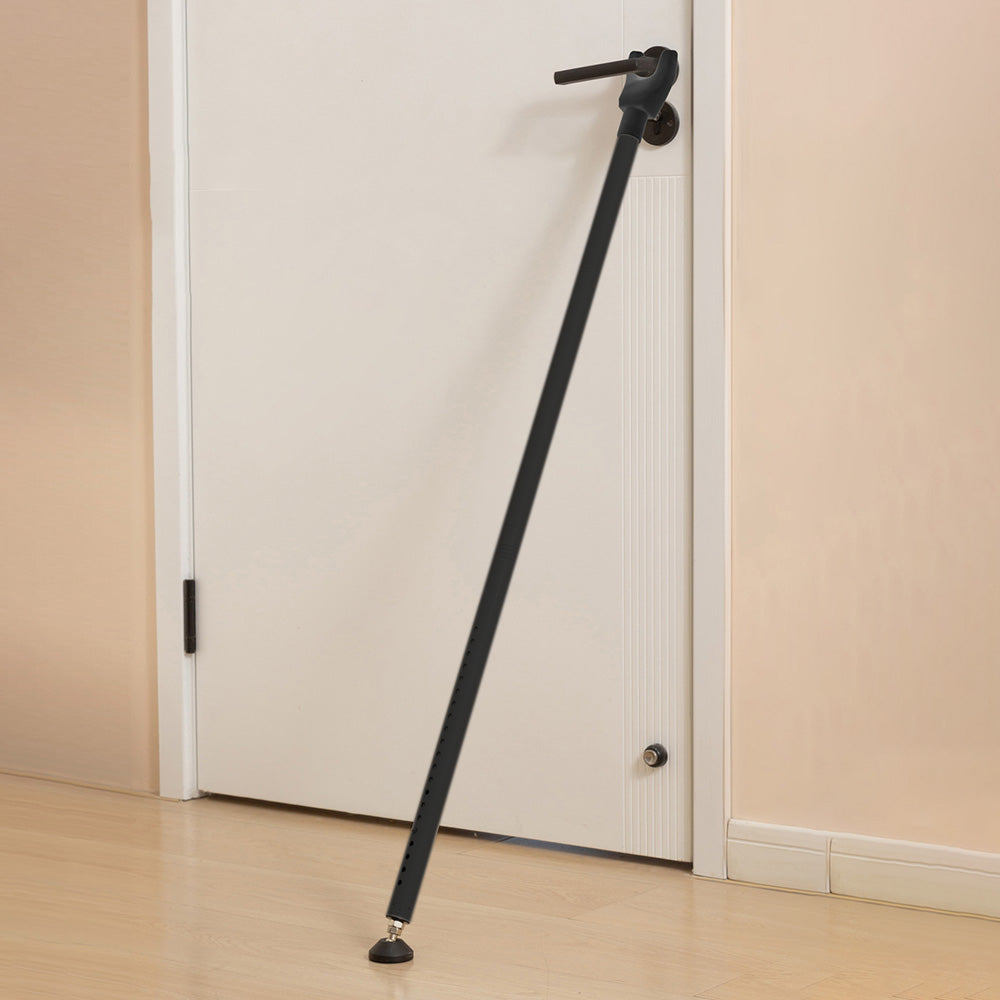 Adjustable Door Security Bar Sliding Stopper Bar for Home Apartment Travel Hotel Black