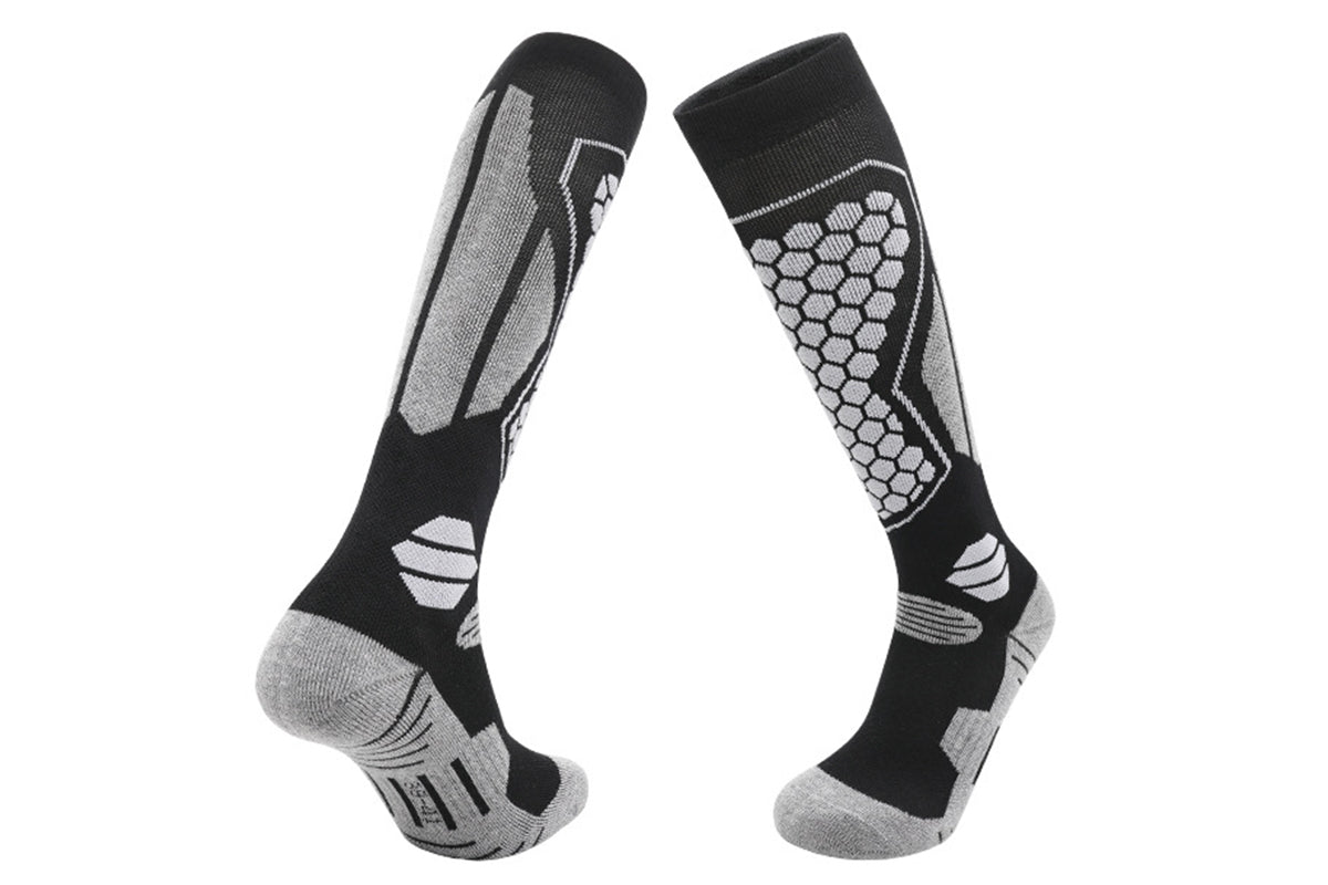 Ski Thermal Socks Thermal Knee High Socks for Snowboarding Winter Warmth Socks -Black