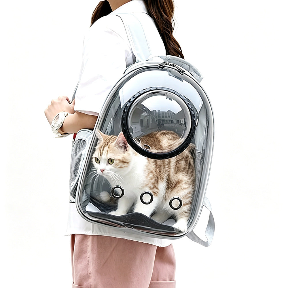 Space Capsule Pet Carrier Backpack with Clear Window - Grey