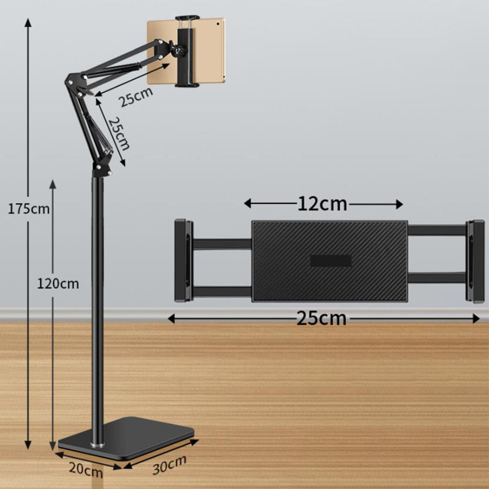 Adjustable Floor Stand Holder Overhead Bed Phone Stand Compatible with Tablet iPad