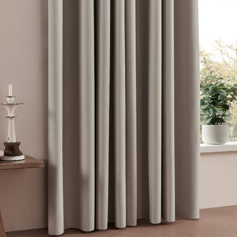 100% Blackout Curtain Panel with Black Liner �Heat & Light Blocking Khaki