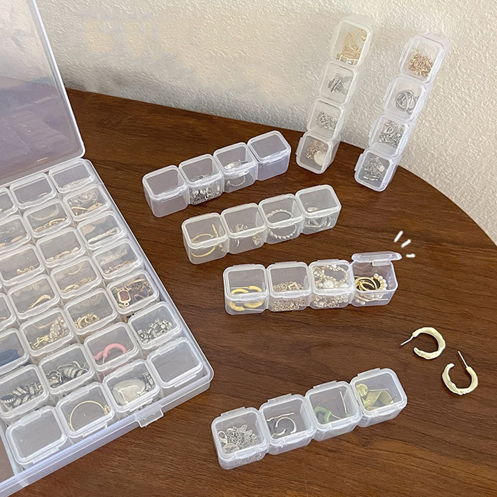 Mini Clear Storage Box Portable Jewelry Organizer Box Pill Case