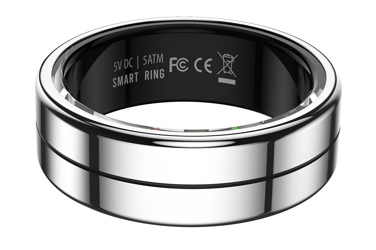 Smart Health Ring for Women Men Fitness Tracker with Heart Rate Sleep Monitoring -Silver