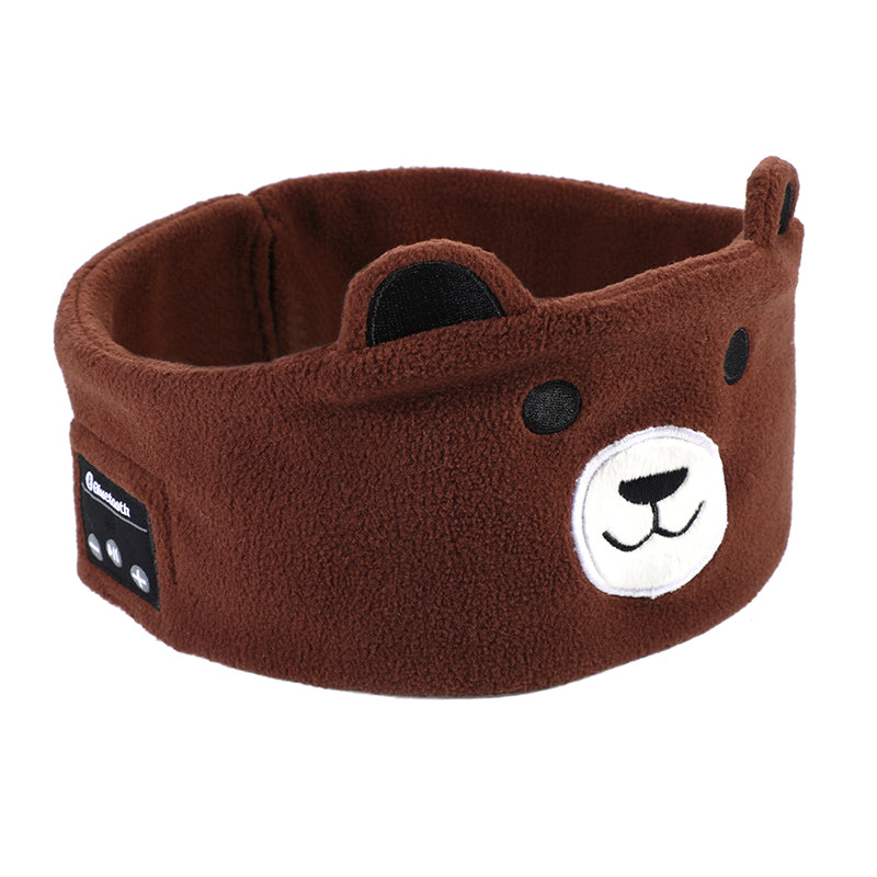Kids Bluetooth Sleep Eye Mask Travel Wireless Sleeping Music Headband Earphone Brown Bear