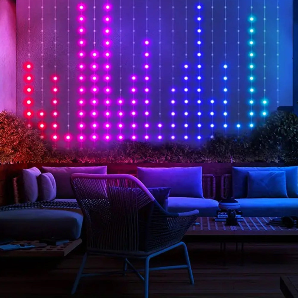 Smart Curtain Lights ¨C 400 LEDs Color-Changing Dynamic DIY Light String with Music Sync Style 1