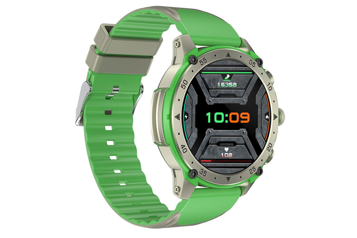 Smart Watch 1.43-Inch Fitness Watch with 24H Heart Rate Blood Pressure Blood Oxygen Female Physiological Flashlight Activity Tracker-Green