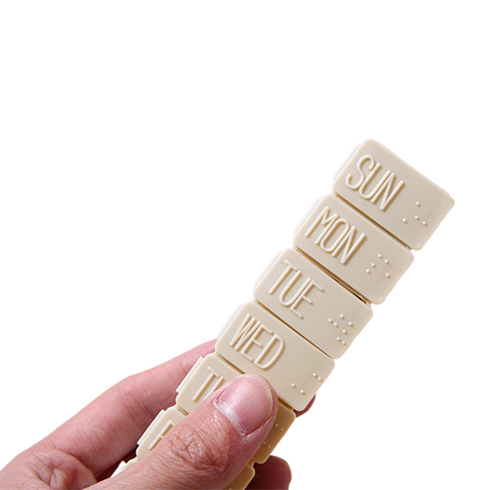 4 PCS Weekly Pill Organizer 7 Day Medicine Box with Compartments for Travel Home Apricot