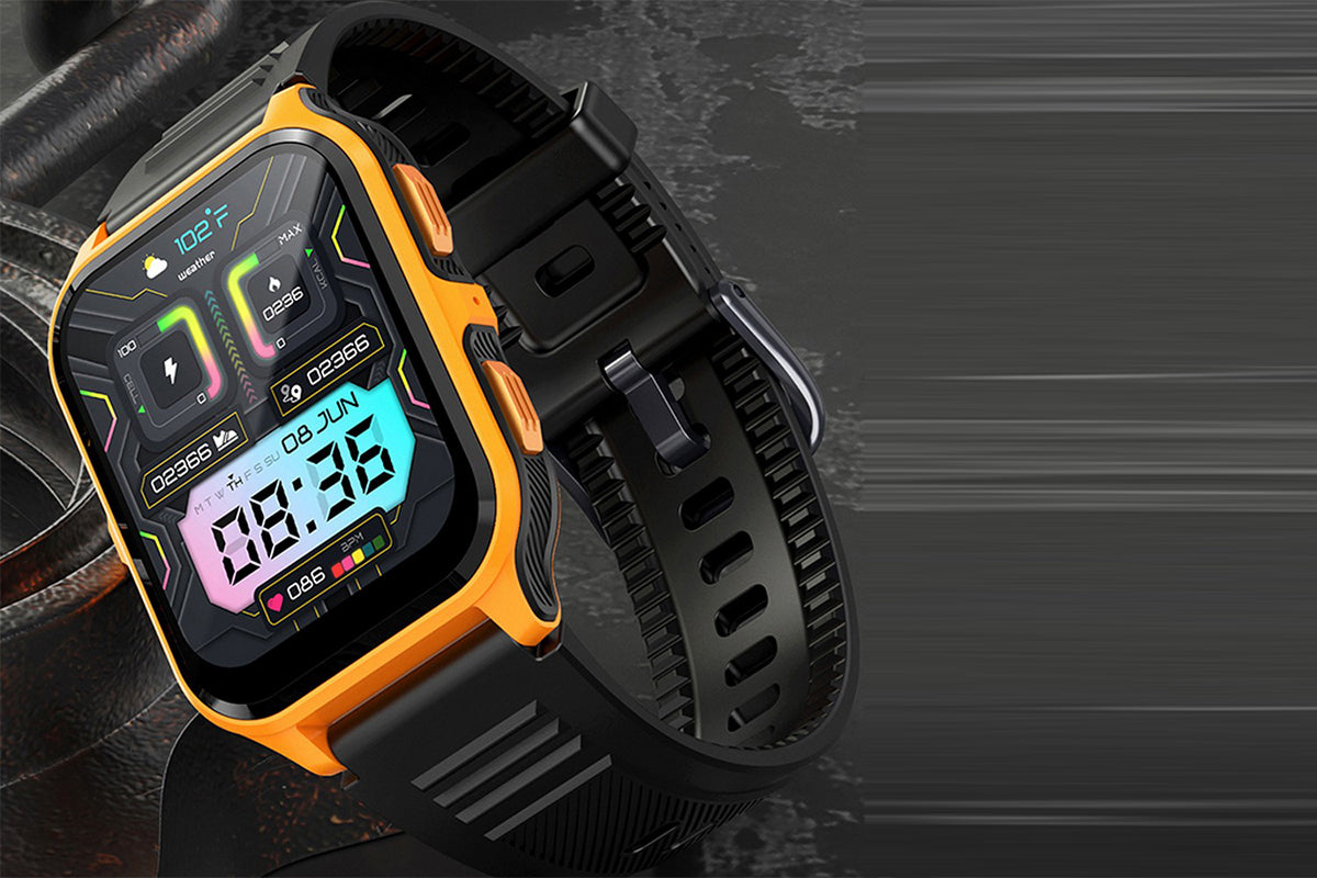 Smart Watch 1.83-Inch Fitness Watch with Heart Rate Sleep Monitor Blood Oxygen Female Physiological Reminders Activity Tracker-Orange
