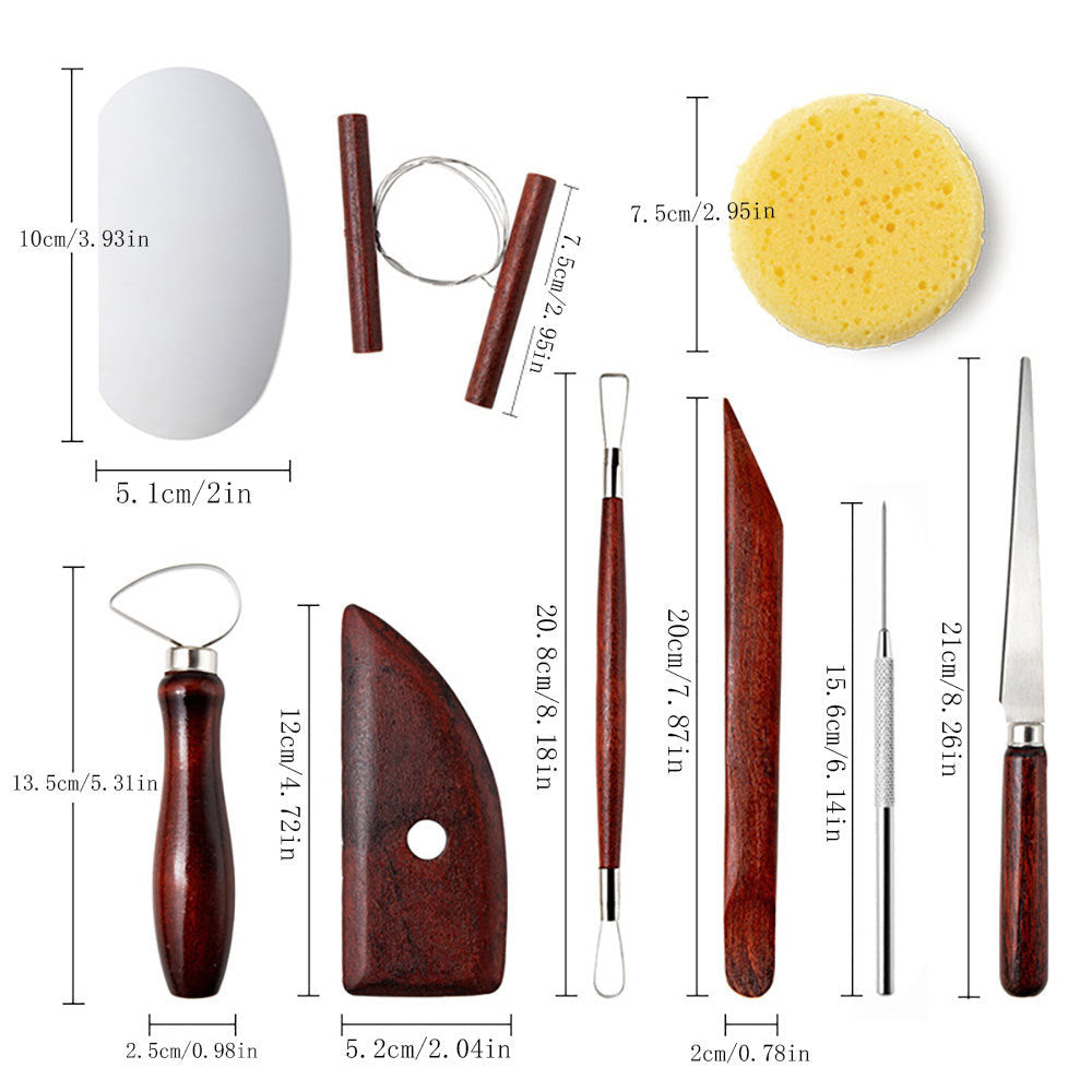 18Pcs Clay Sculpting Tools Basic Clay Pottery Carving Tool Kit with Tool Bag