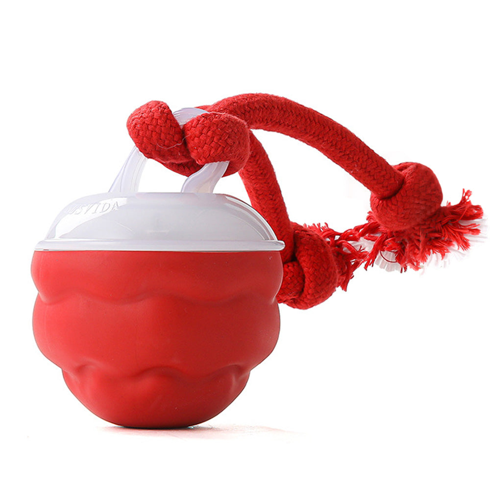 3-Mode Pet Interactive Toys Squeaky Auto Rolling Ball Dog Toy Red