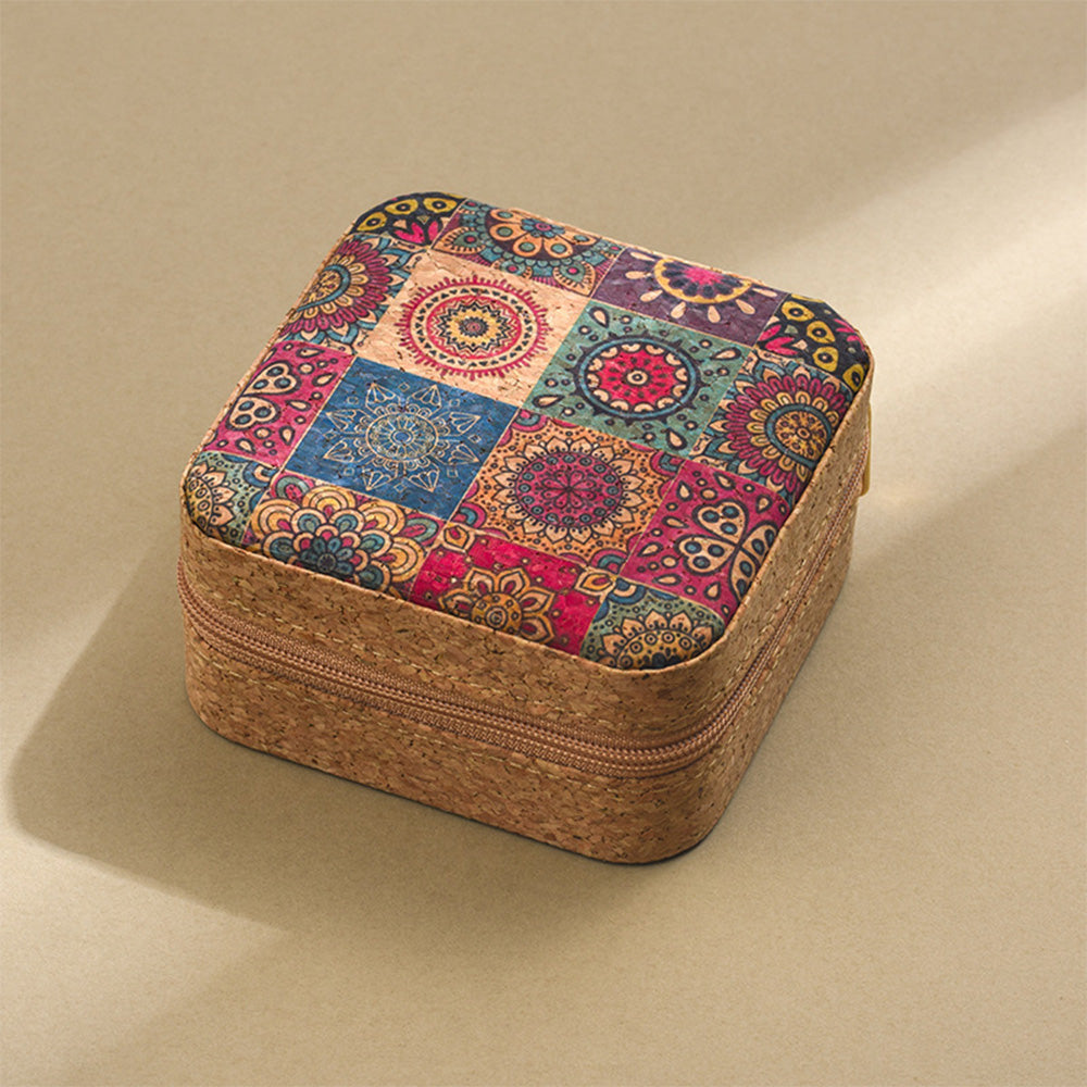 Portable Travel Jewellery Box Organizer PU Wooden Ornaments Jewelry Storage Case Style 3