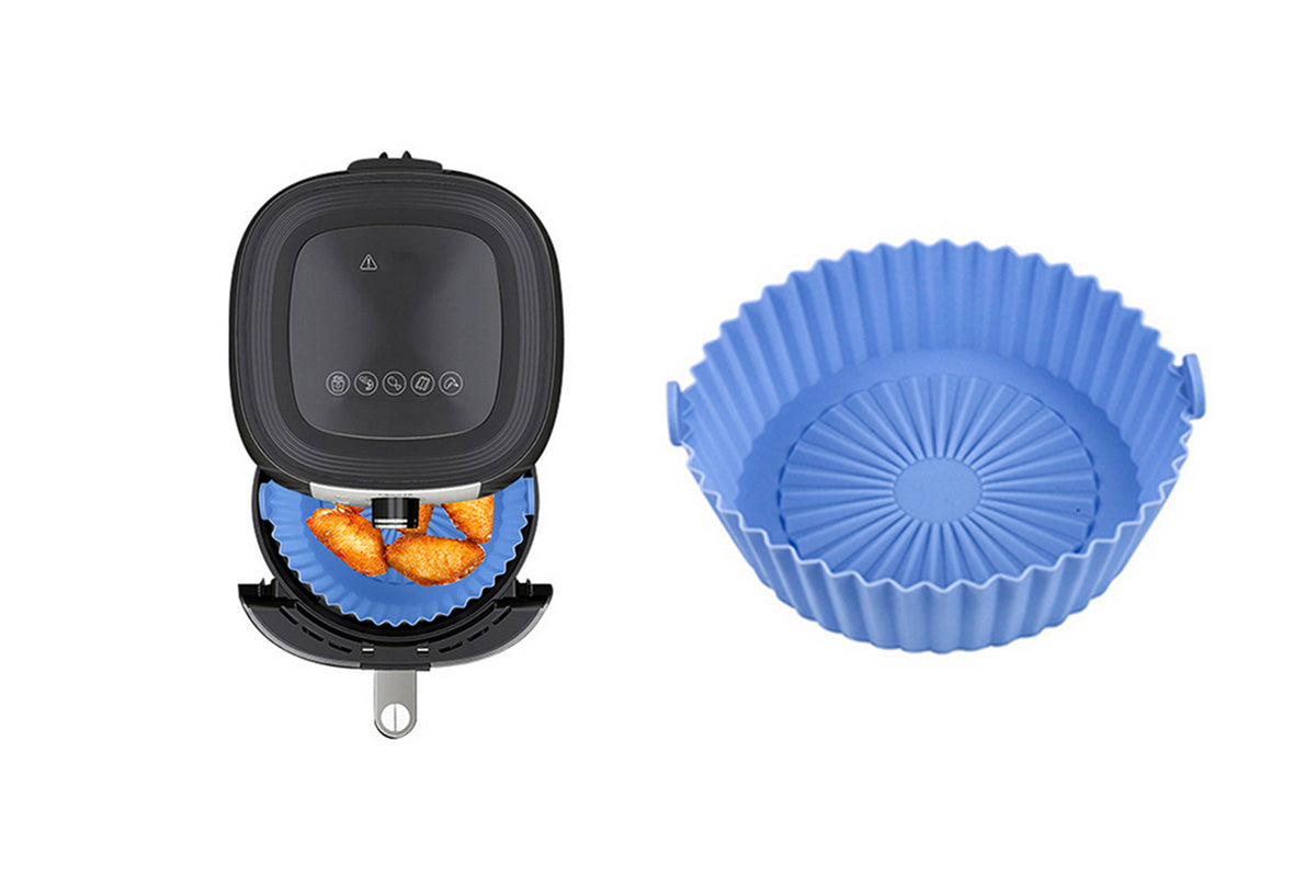 Square Silicone Air Fryer Liners Reusable Air Fryer Pot-Blue