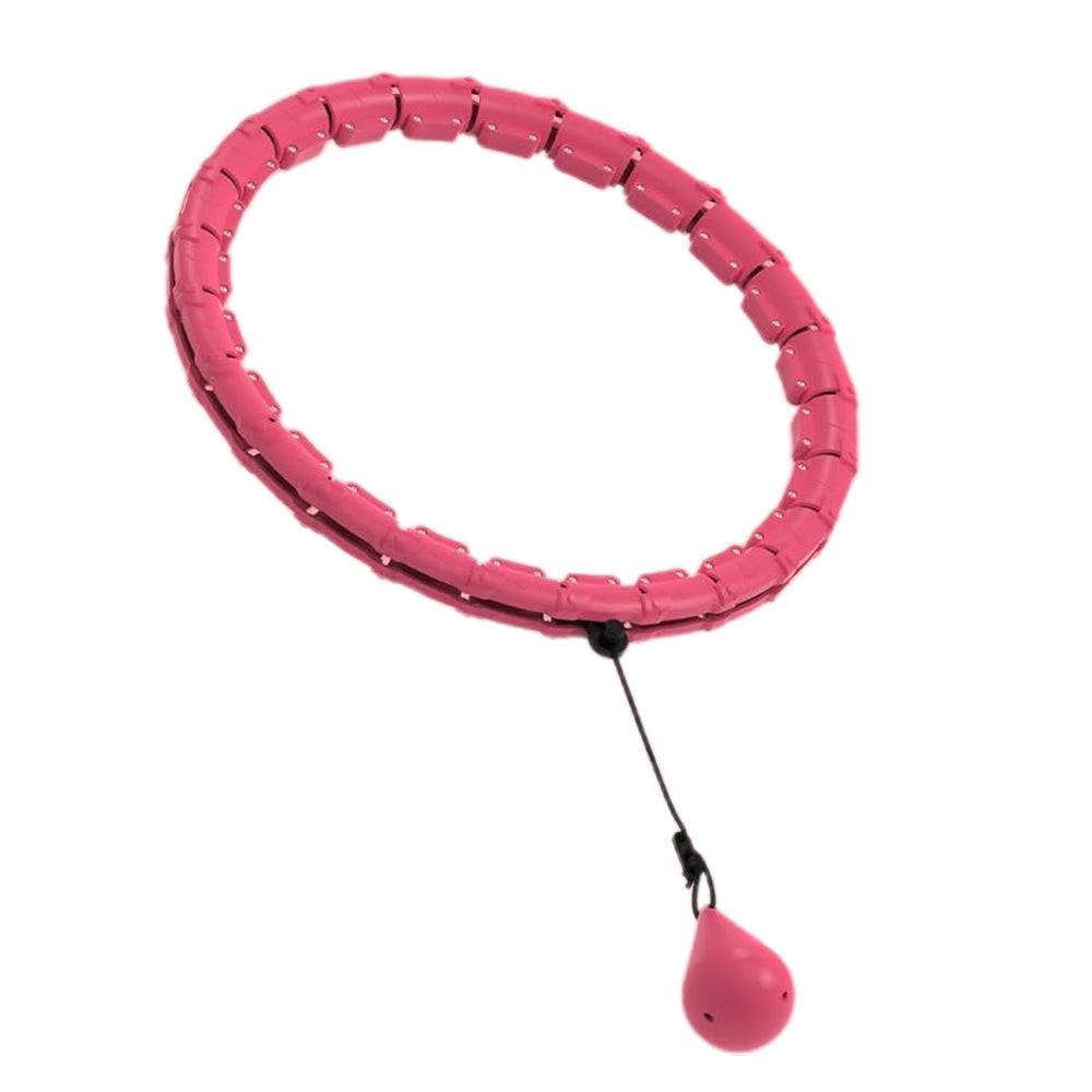32 Section Weighted Hula Hoop with Massage Rollers-Pink