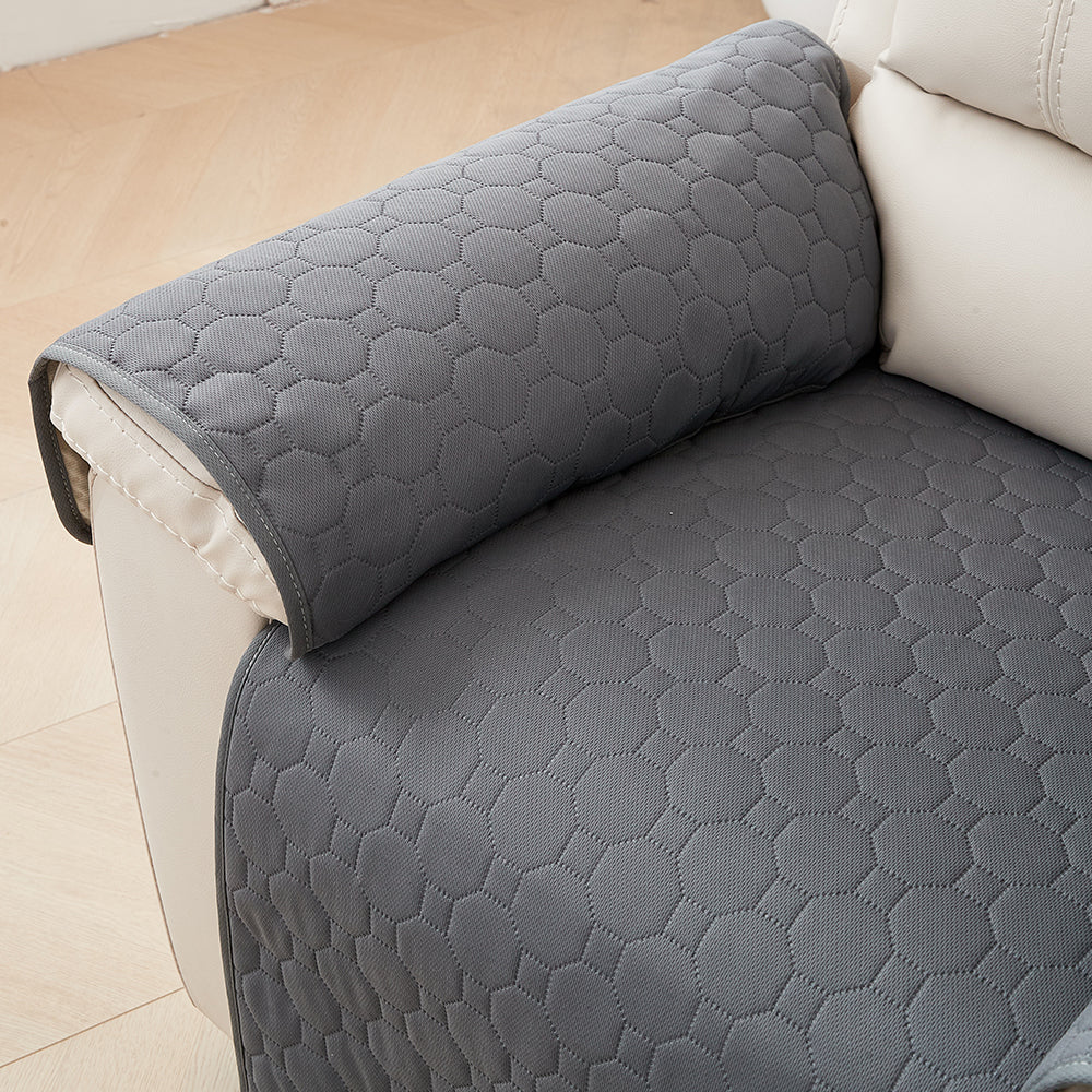 3Pcs Set Non Slip Recliner Chair Covers Couch Covers Pet Protector Slipcovers Gray