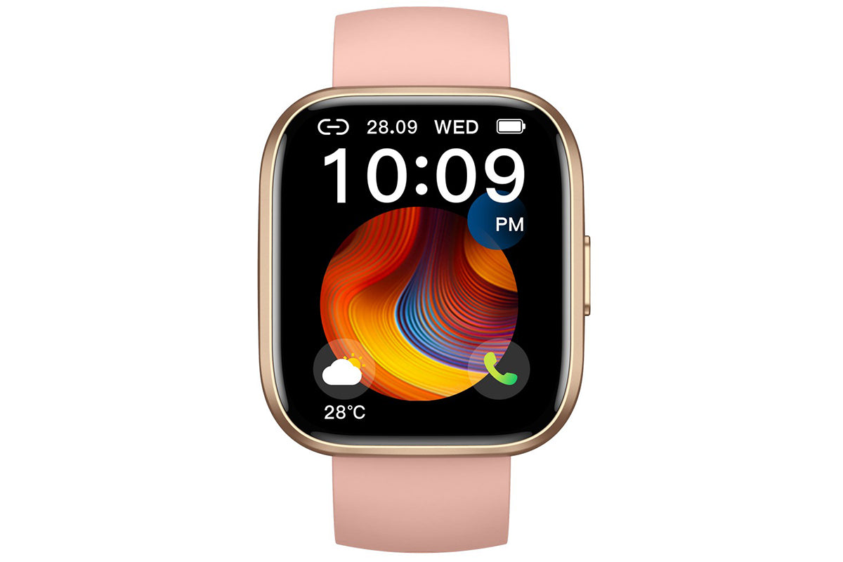 Smart Watch 1.85-Inch Fitness Watch with Heart rate Warning Sleep Monitor Blood Oxygen Calories Physiological Activity Tracker-Pink
