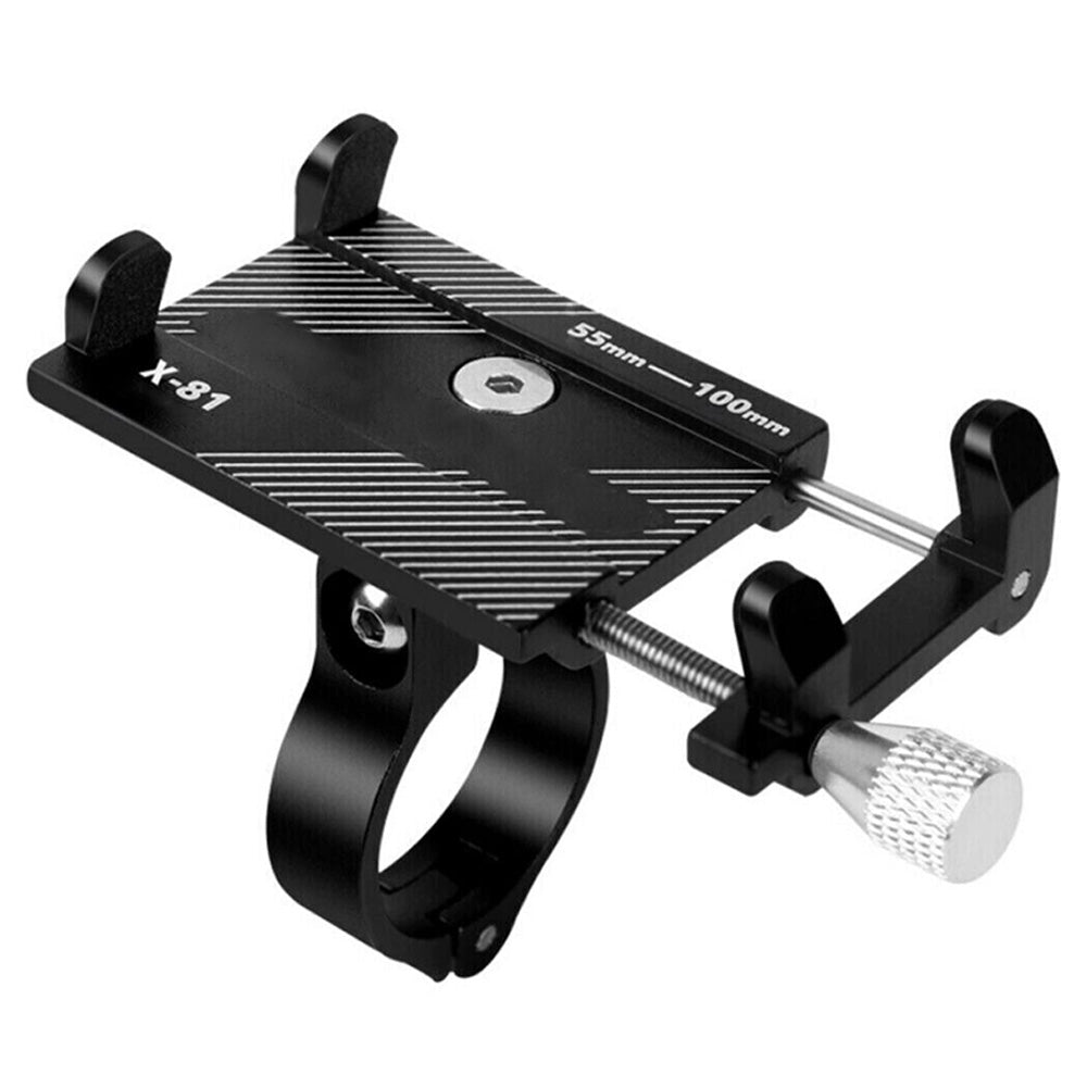 Mobile Phone Holder for Bike Handlebar Aluminium Alloy Phone Mount for Bicycle Motorcycle Black