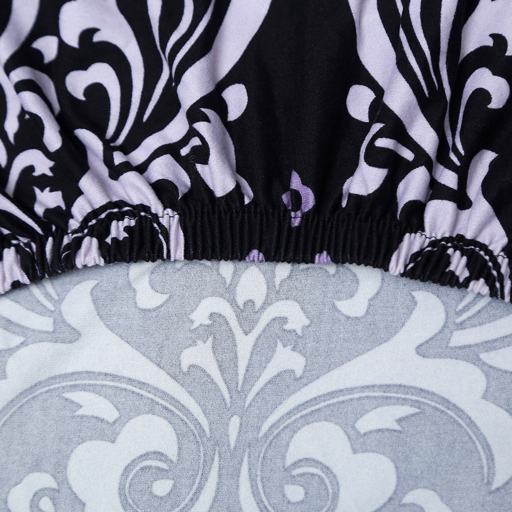 Printed Ergonomic Office Computer Game Chair Slipcovers Stretchy Seat Chair Covers -Purple