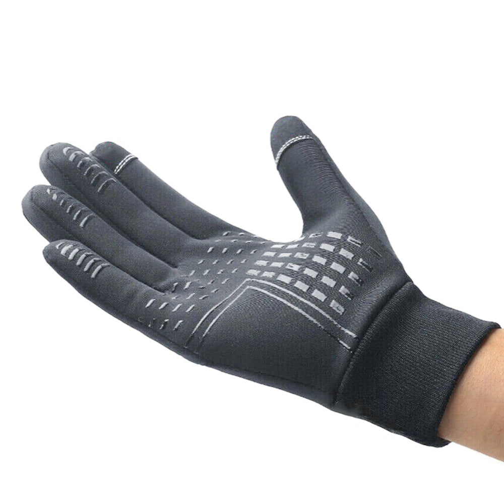 Pair of Touchscreen Ski Gloves Water Resistant Winter Warm Ski Gloves for Sports Fishing Gray