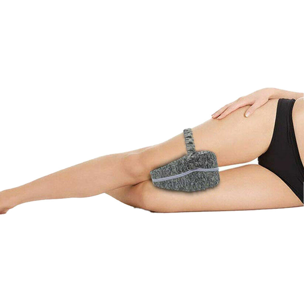Leg Knee Pillow Memory Foam Knee Support Cushion with Washable Cover for Side Sleeper-Grey