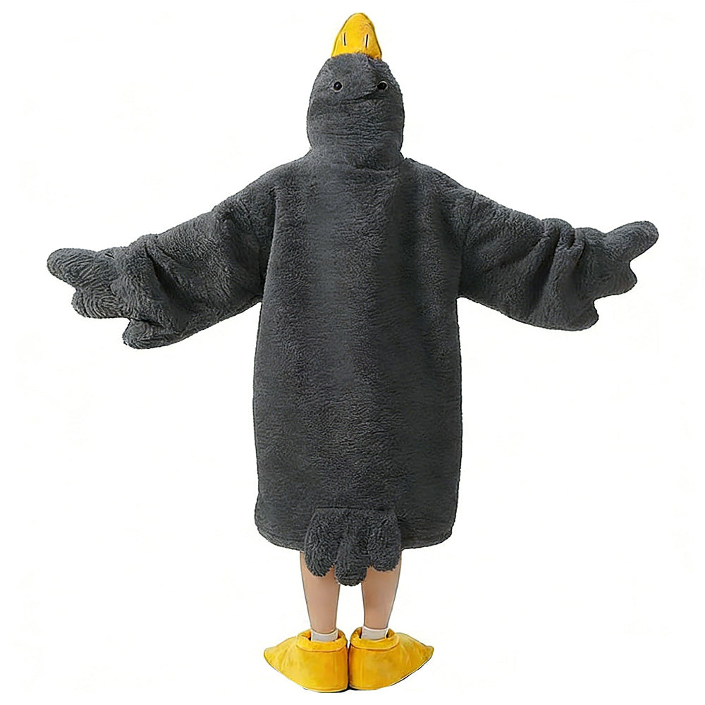 Oversized Cartoon Goose Hoodied Blanket Fleece Onesie - Style2