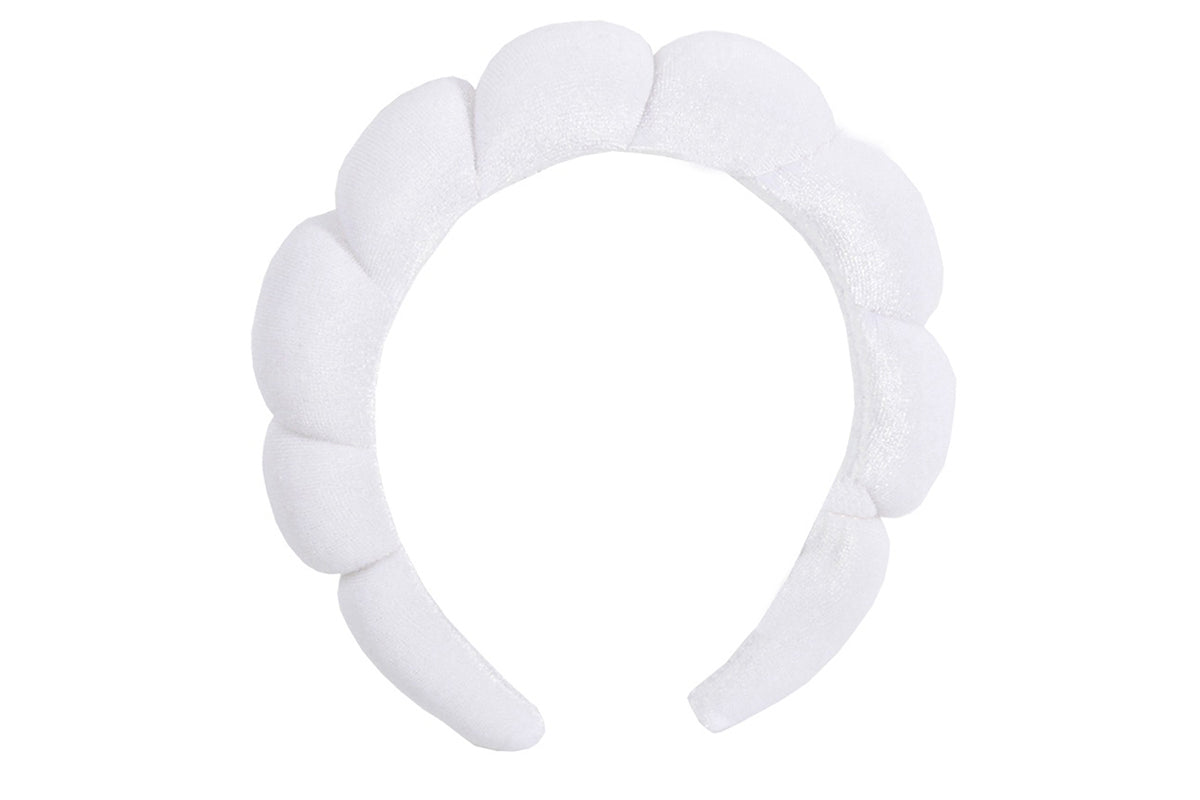 Women Mimi And Co Spa Headband Sponge Washing Face Makeup Skincare Puffy Headband-White