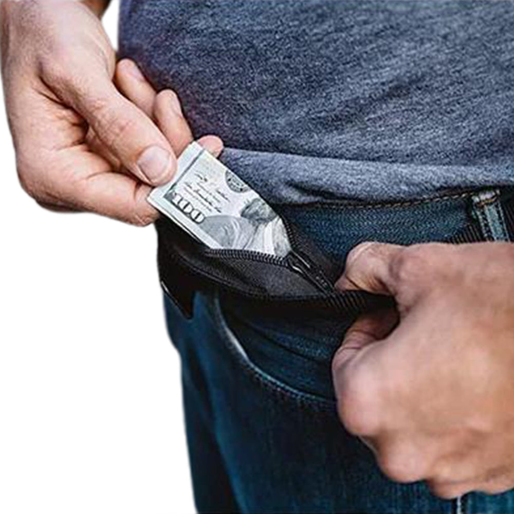 Security Money Belt Security Waist Wallet Travel Hidden Money Pouch Black