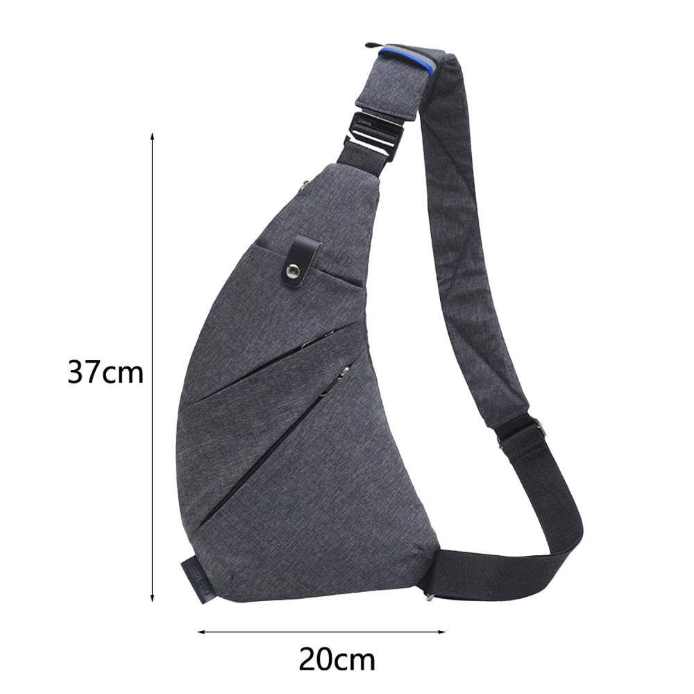 Multifunctional Anti-theft Sling Chest Pack Crossbody Bag Gray