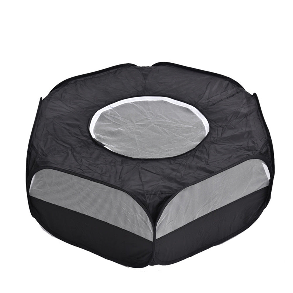 Portable Pop-Up Small Animal Playpen Foldable Pet Tent for Chick Hamster Rabbit Black