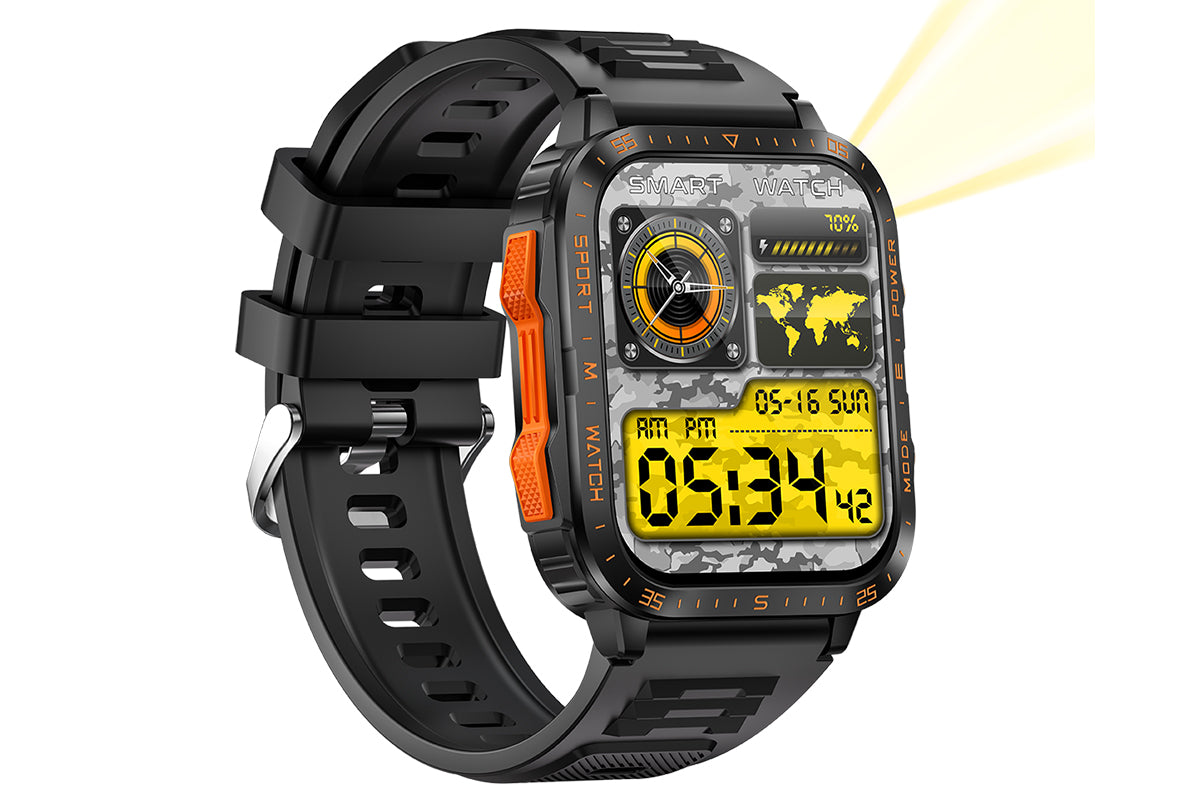 Smartwatches with 100 Sports Modes Voice Assistant Bluetooth Call Music for iPhone-Orange