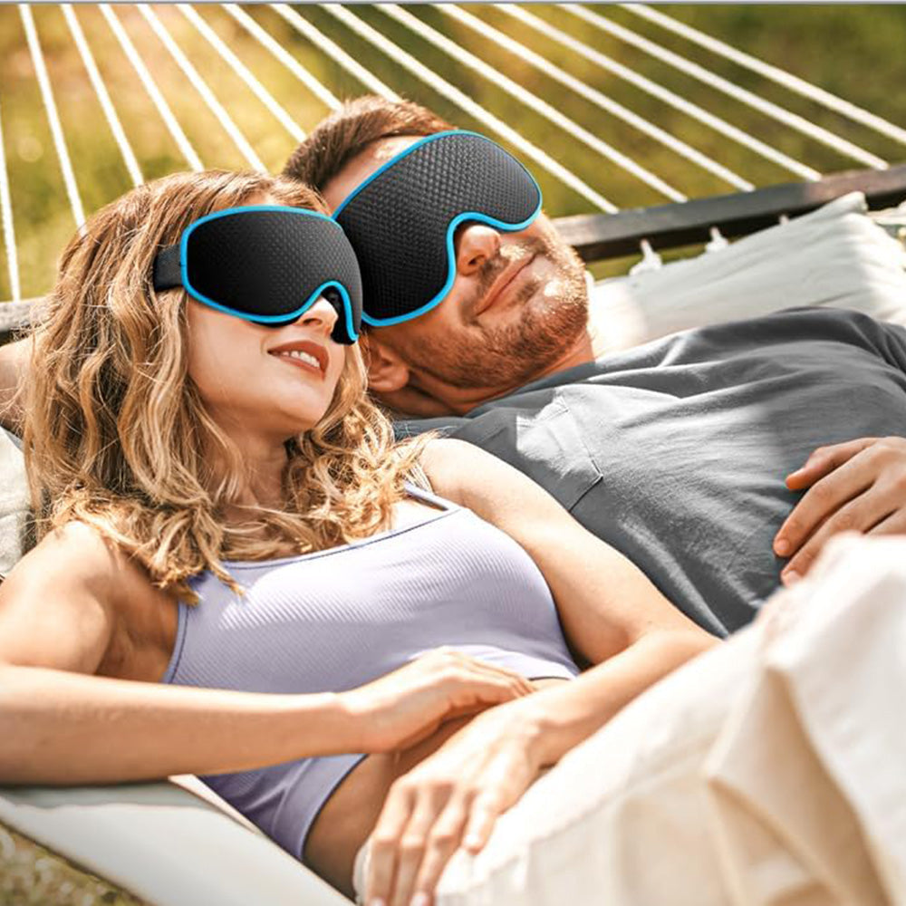 3D Sleeping Eye Mask Breathable Light Blocking Night Mask Blue