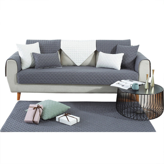 Soft Couch Cover Washable Furniture Protector for Dogs Non-Slip Sofa Slipcover -Grey