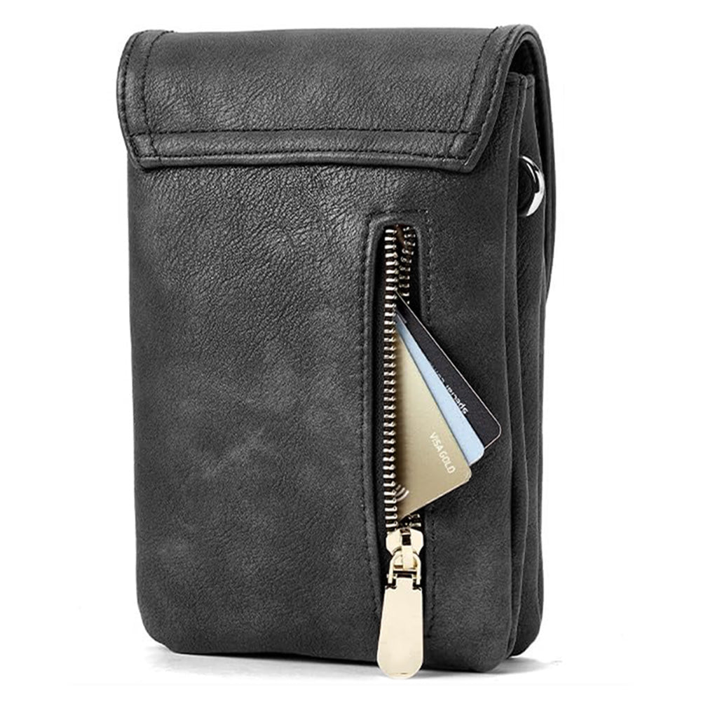 PU Leather Women¡¯s Crossbody Bag with Adjustable Strap Small Cell Phone Purse Black