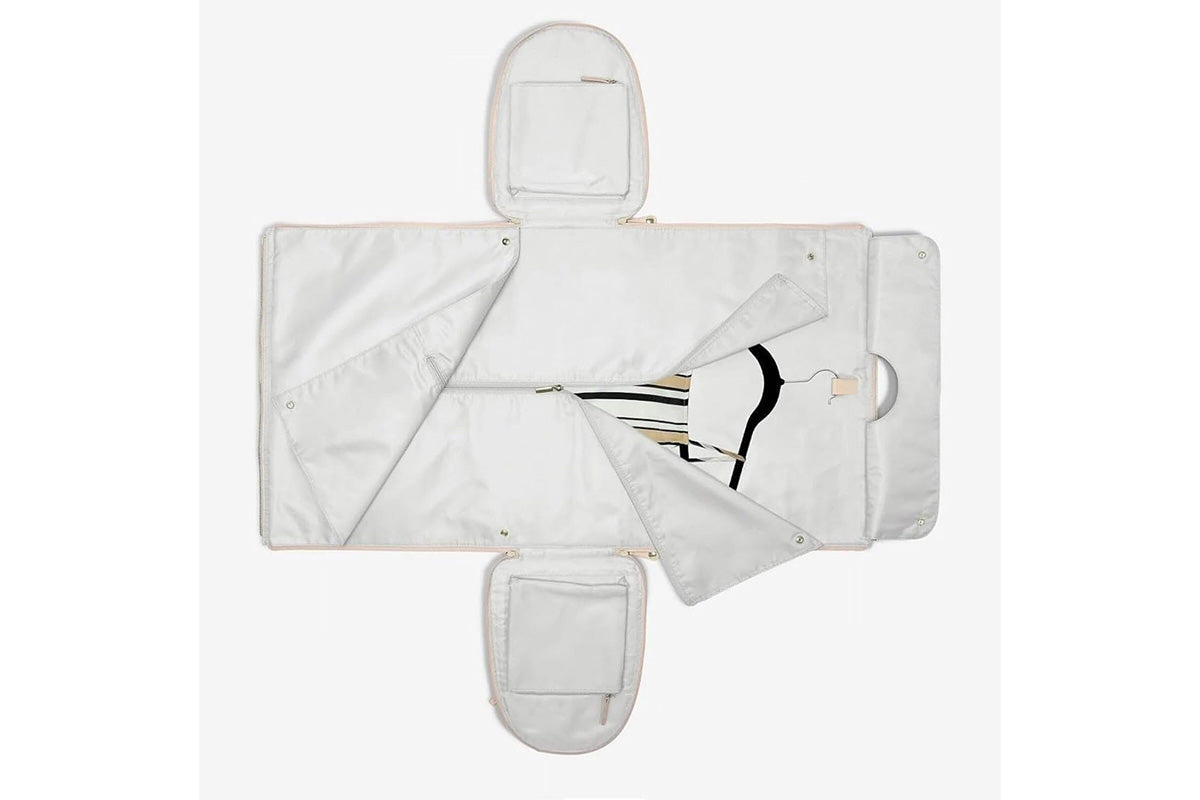 Water-Resistant Garment Duffle Bag Duffle Bag PU Leather Travel Bag -Beige