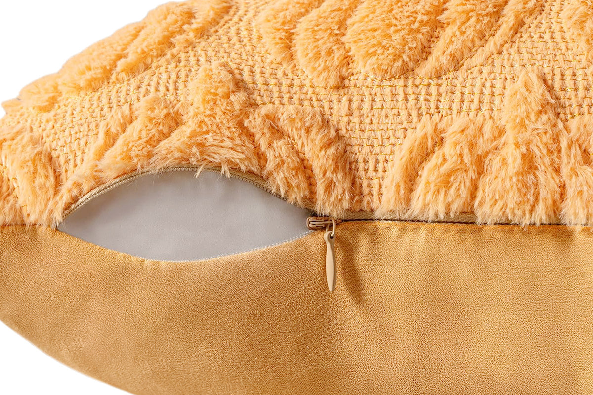 Fall Pillow Covers Halloween Pumpkins Faux Fur Pillowcase for Chair Sofa-Orange