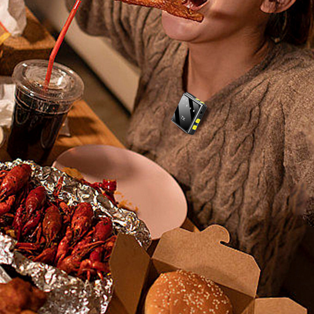 2Pcs Wireless Lavalier Microphone Lapel Microphone for Interview Vlog Live Stream iPhone Lightning Style