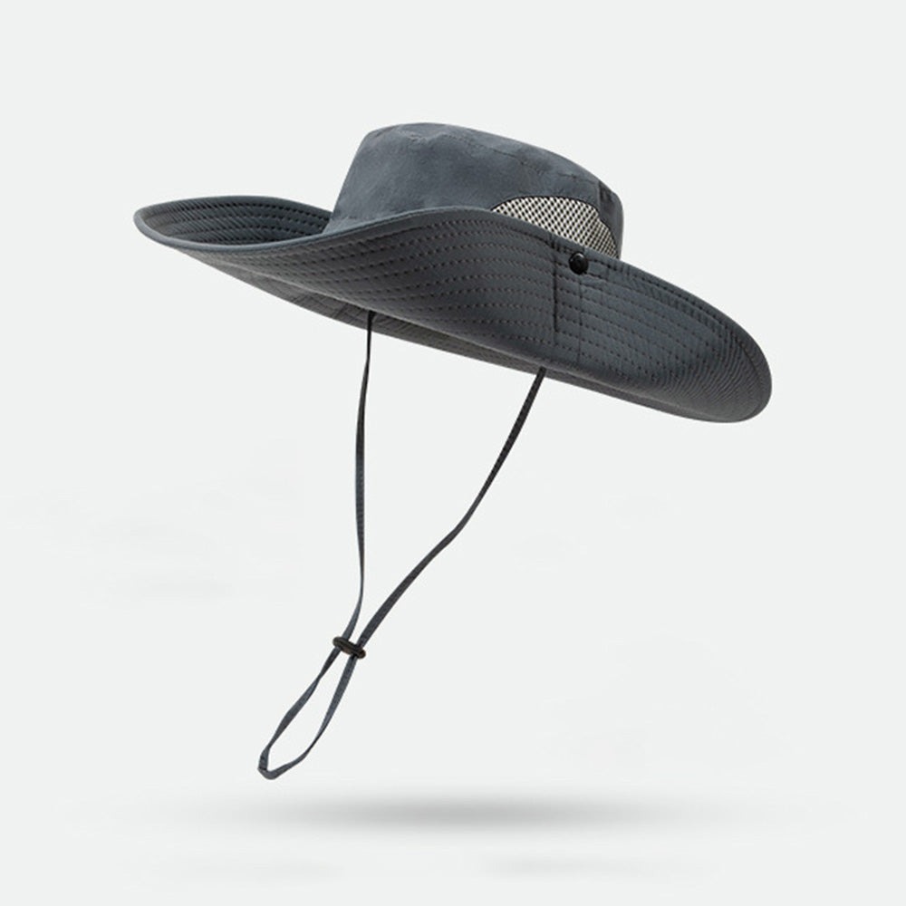 Unisex Sun Hats Boonie Hat Wide Brim Fishing Hiking Outdoor Hat Grey