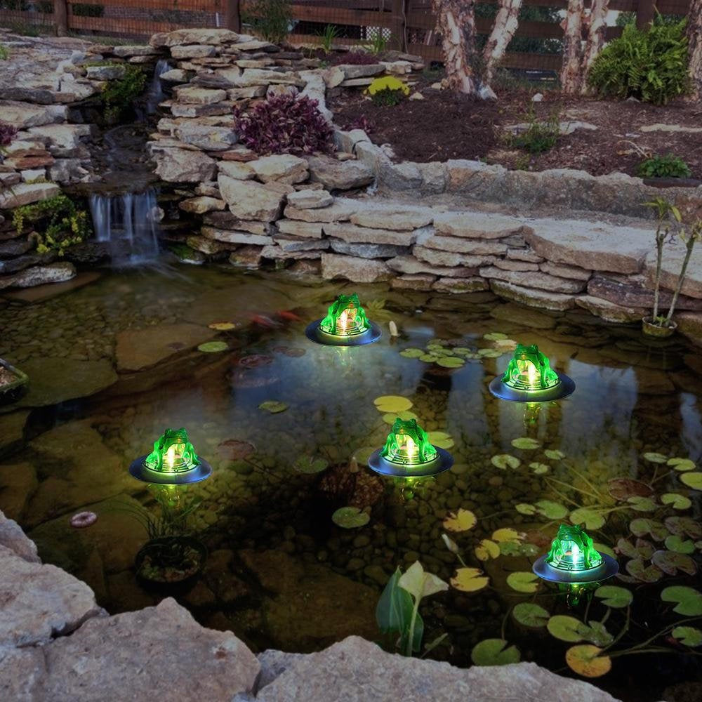 Solar Powered Floating Pool Lights RGB Color Changing Water Resistant LED Floating Pond Light Decoration Frog Style