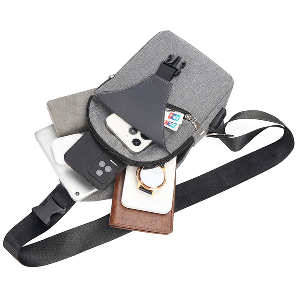 Crossbody Bag Casual Sling Bag Multi-Pocket Chest Bag Grey