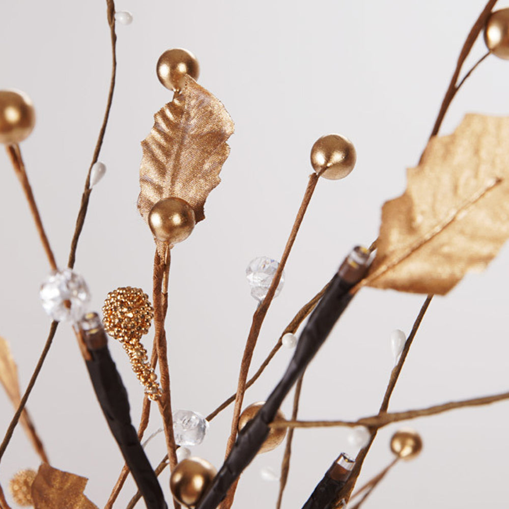 Tabletop Tree Light 24 LED Lighted Tree Decorated Lights Artificial Branch Tree Lamp for Outdoor and Indoor Christmas Decor Gold