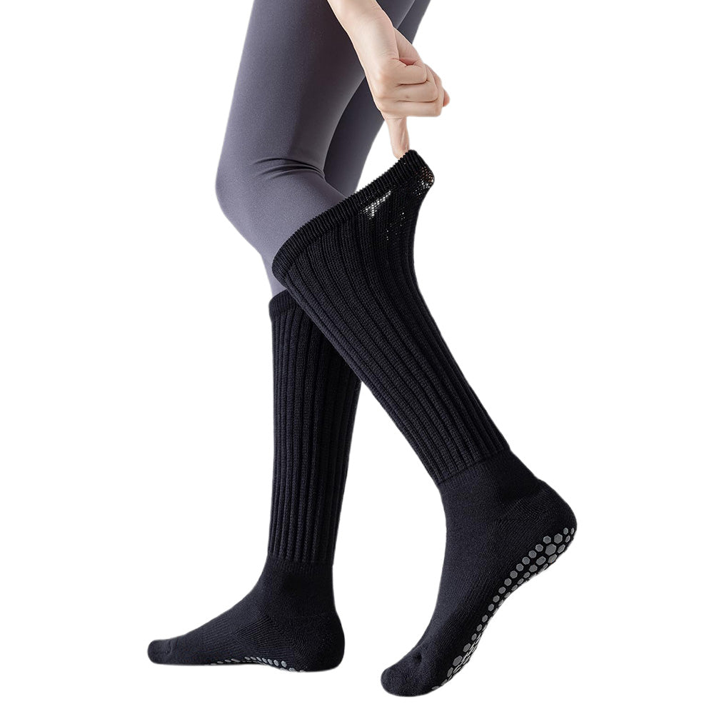 3 Pairs of Non-Slip Grips Yoga Socks Anti-Skid Knee-High Socks for Pilates Barre Dance Style 1