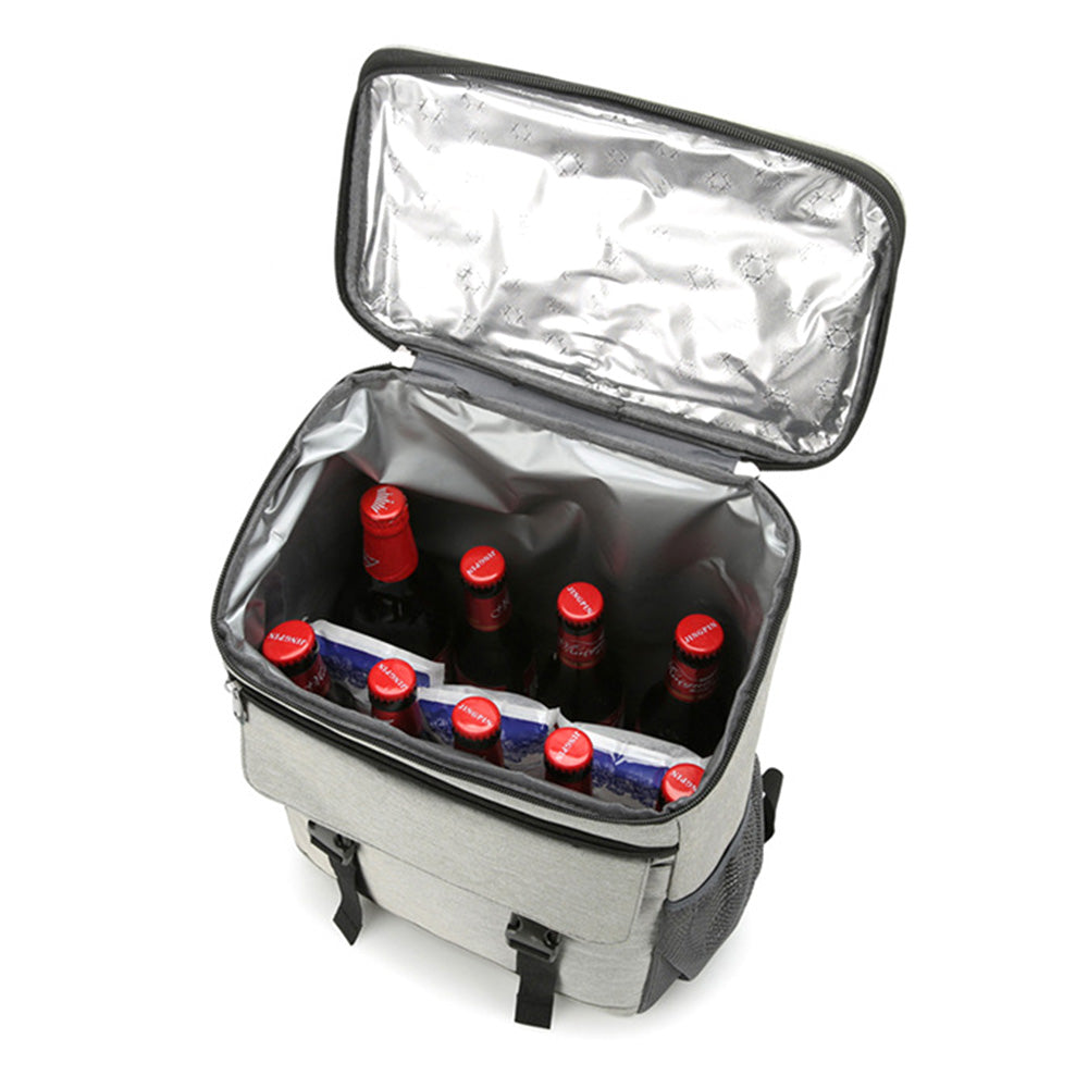 Portable Insulated Backpack Leak Proof Camping Cooler Bag Grey