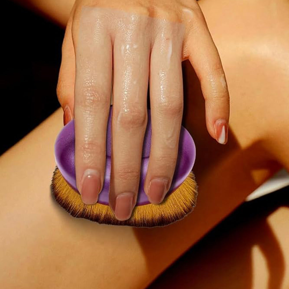 Extra Large Body Makeup Brush for Self Tanner & Liquid Cream Blending Purple