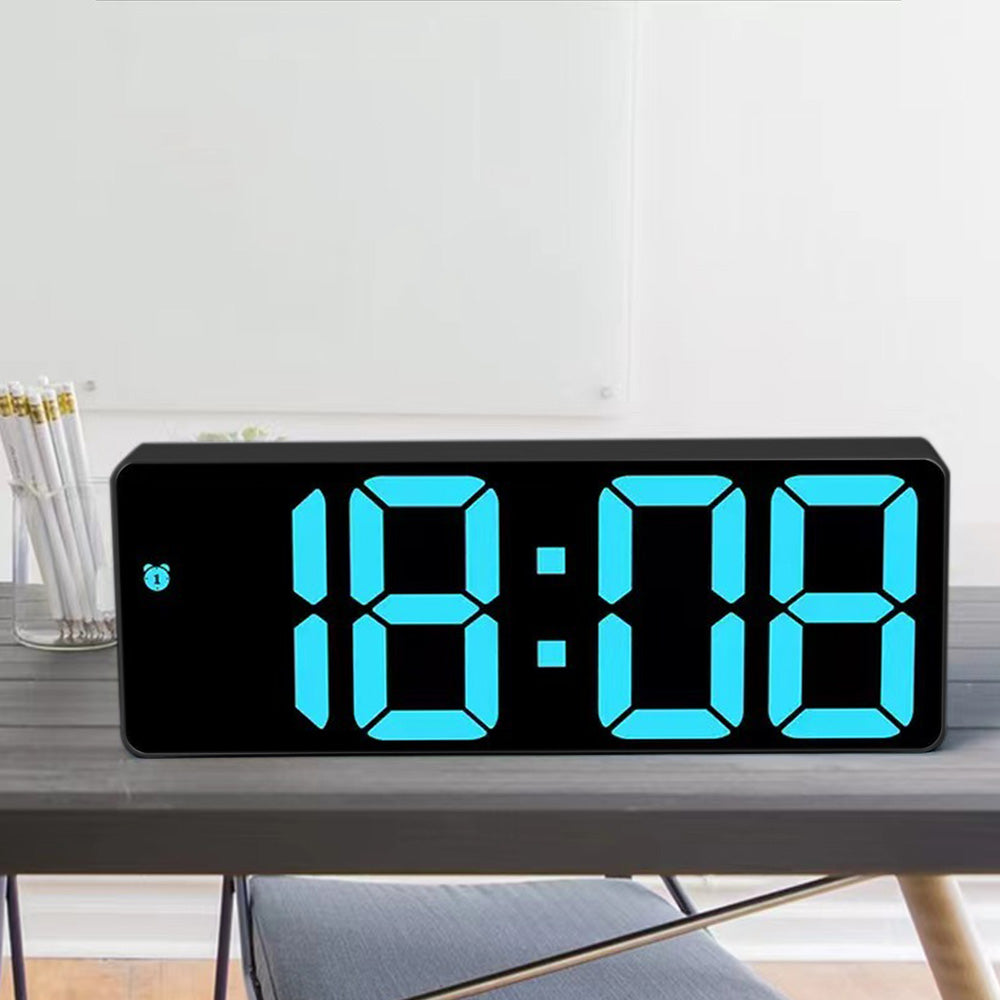 Digital Desk Alarm Clock with Temperature Date - Blue