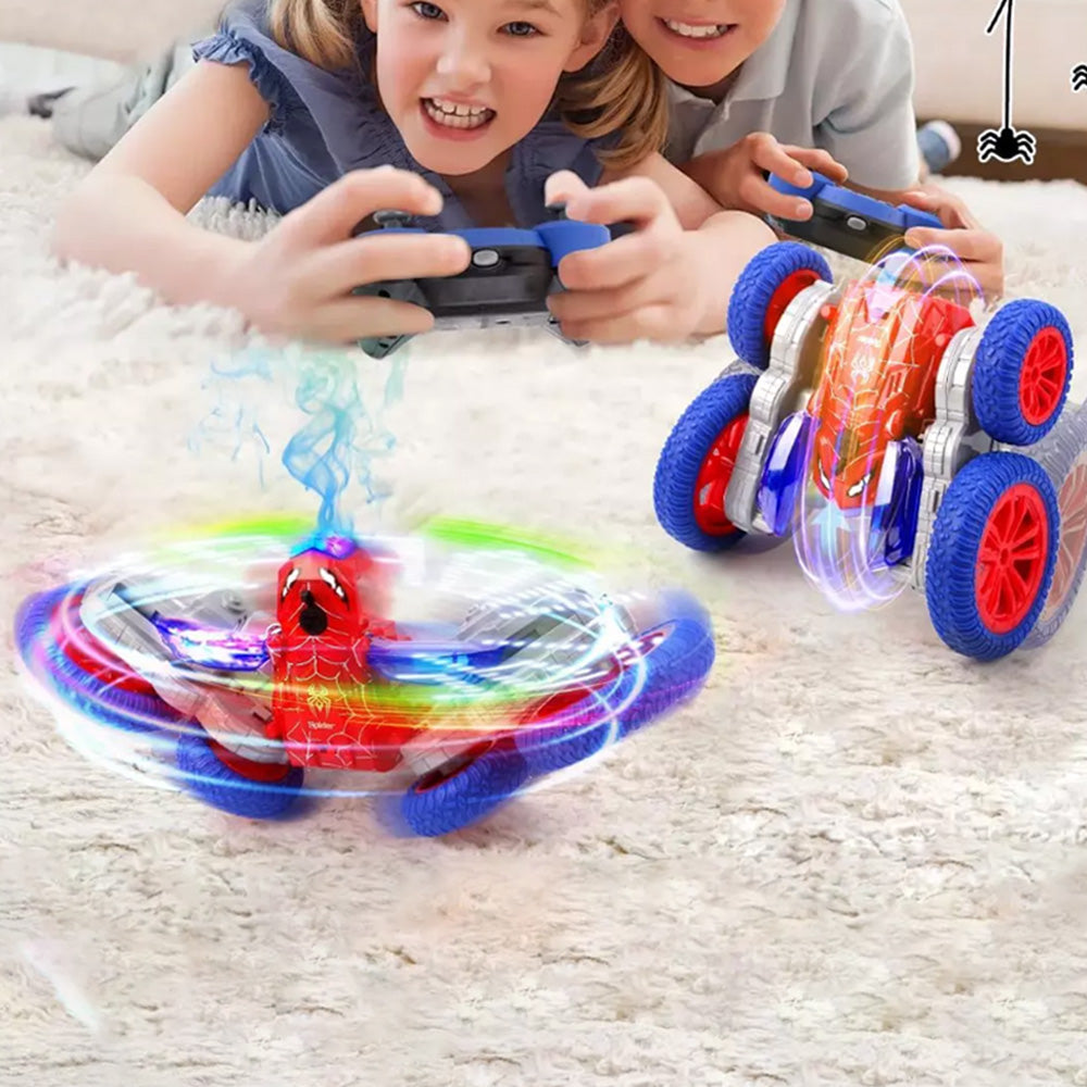 2.4GHz RC Spider Stunt Car 4WD Rotating Spray Off-Road Car Toy with Light