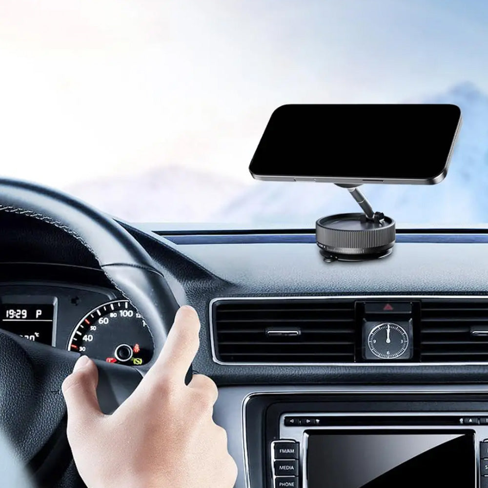 Foldable Vacuum Suction Car Phone Holder Adjustable Phone Holder Mount for Car Black