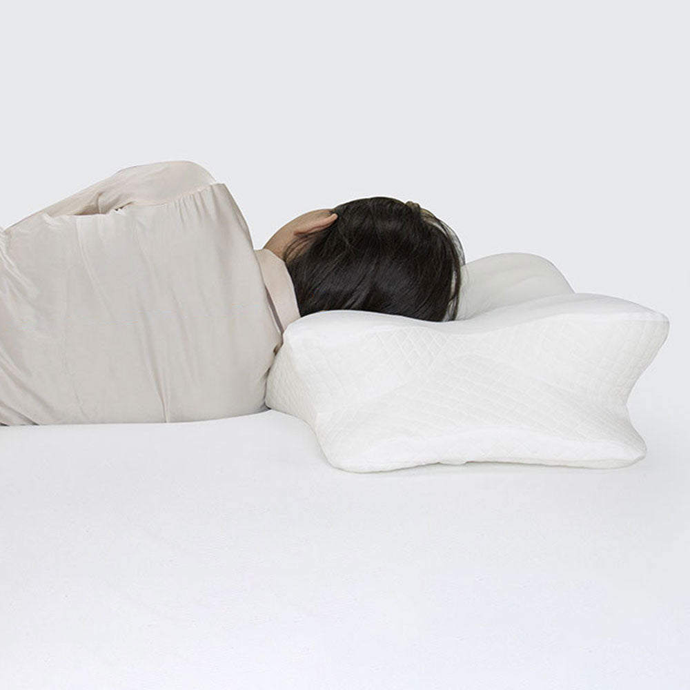 Adjustable Cervical Neck Pillow Ergonomic Memory Foam Pillow for Side Back Stomach Sleeper White