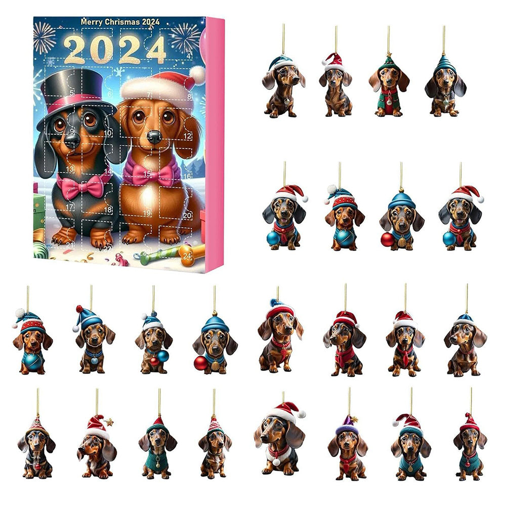 24 Days Animal Christmas Advent Calendar Collectible Funny Dog Set Blind Box