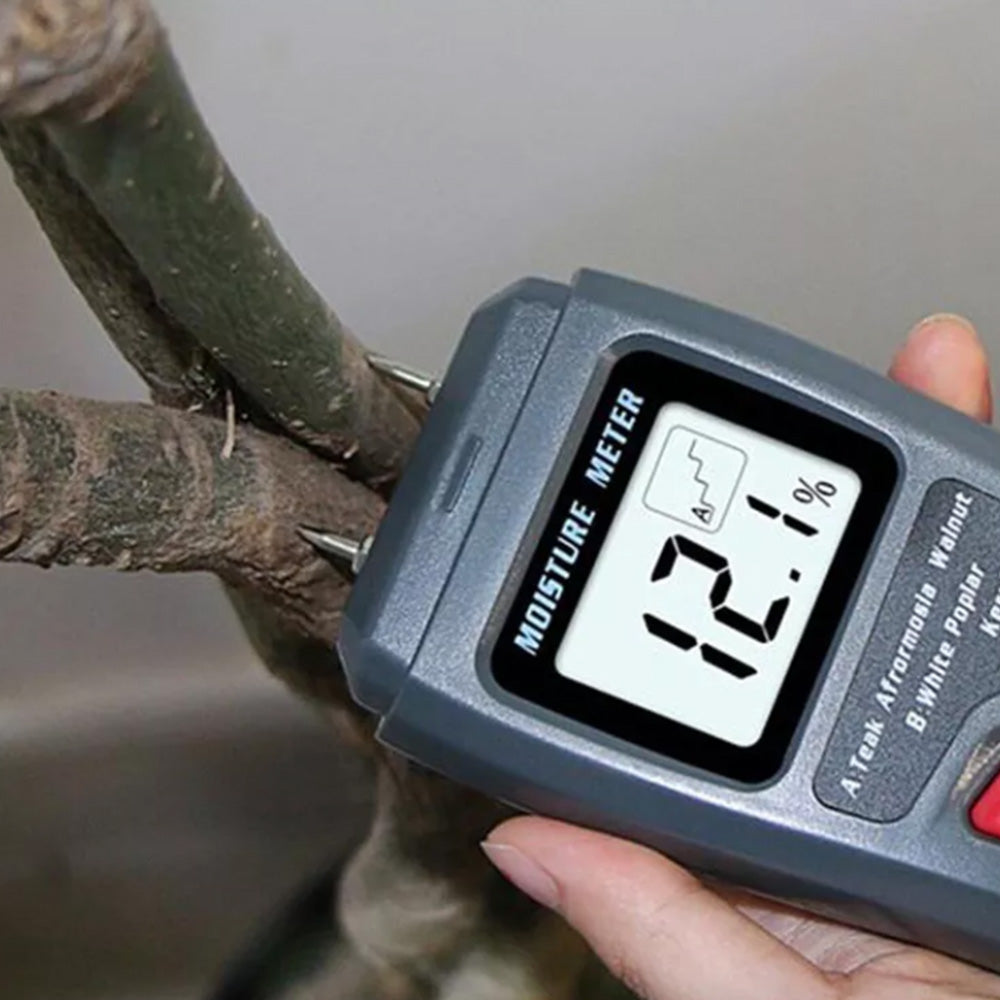 Digital Moisture Meter for Wood Damp Humidity Timber Firewood Tester LCD Analyzer Detector Grey