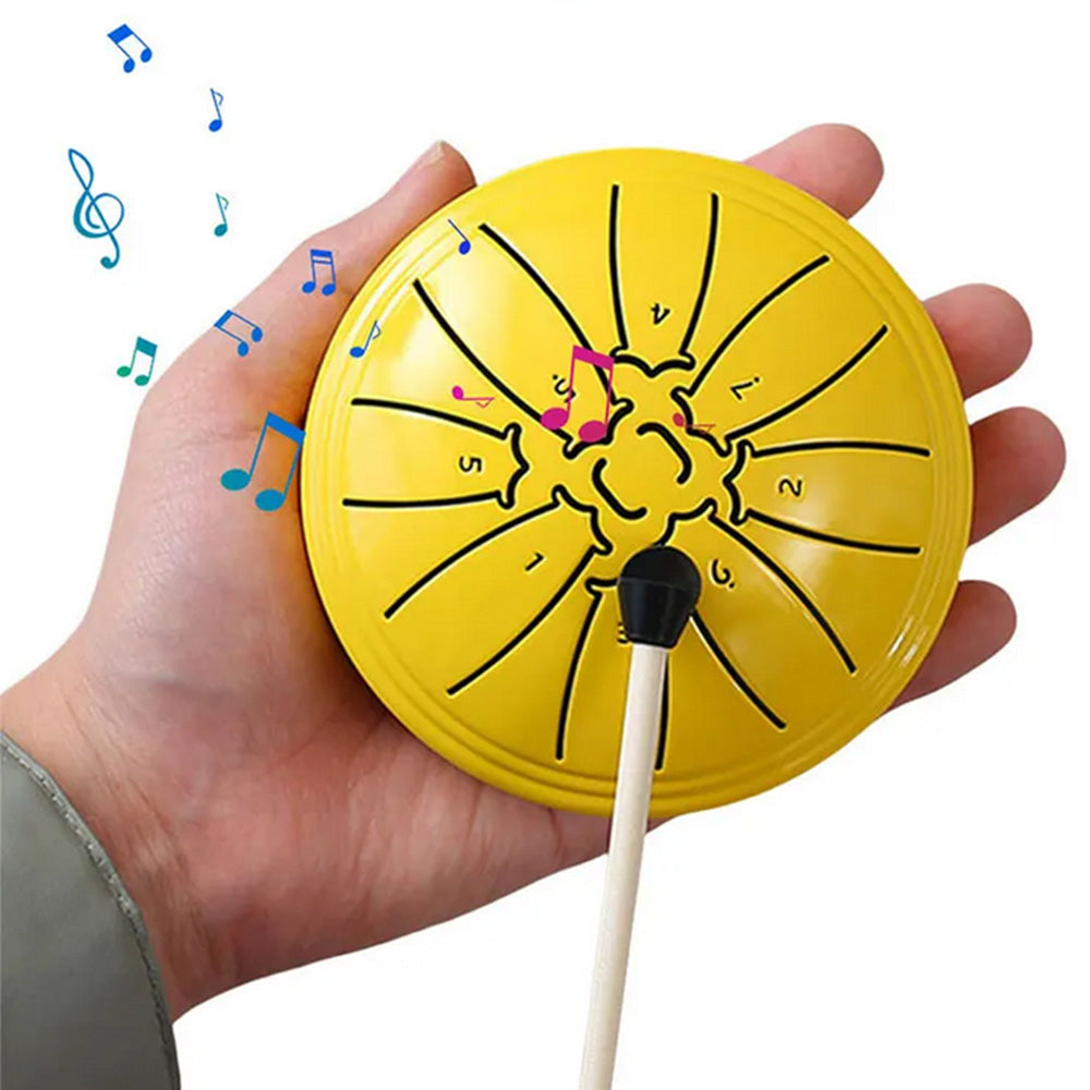 4 Inch Tongue Drum 8-Note Handpan Drum with Drumsticks and Music Book for Early Musical Education Zen Meditation Yellow