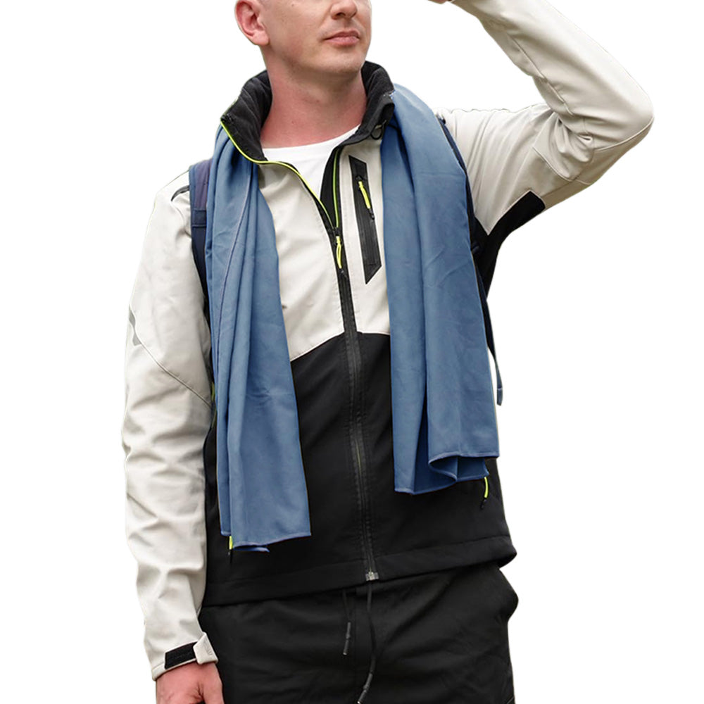 3Pcs Set Microfiber Beach Towels Quick-Dry Beach Swimming Towel for Travel Fitness Outdoor Activities Blue